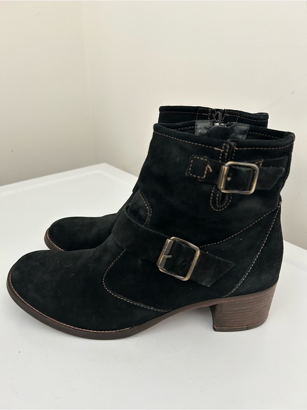 Paul Green Suede Ankle Boots Black Size 7.5 US 5 UK